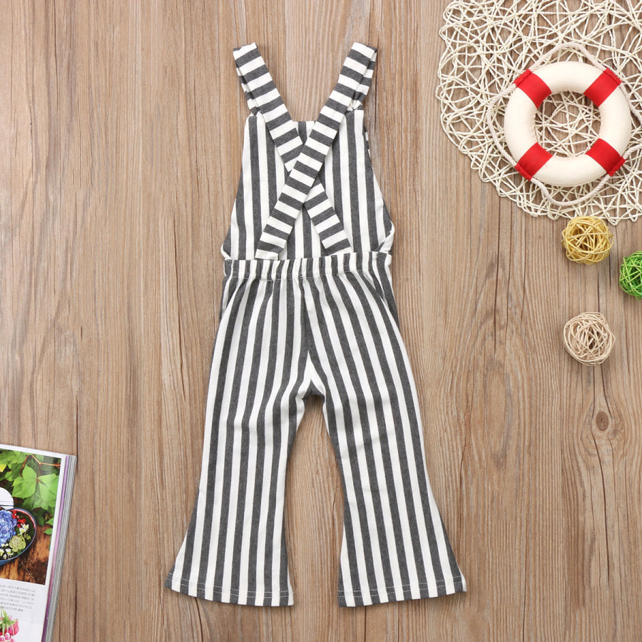 Bell Bottom Stripe Overalls