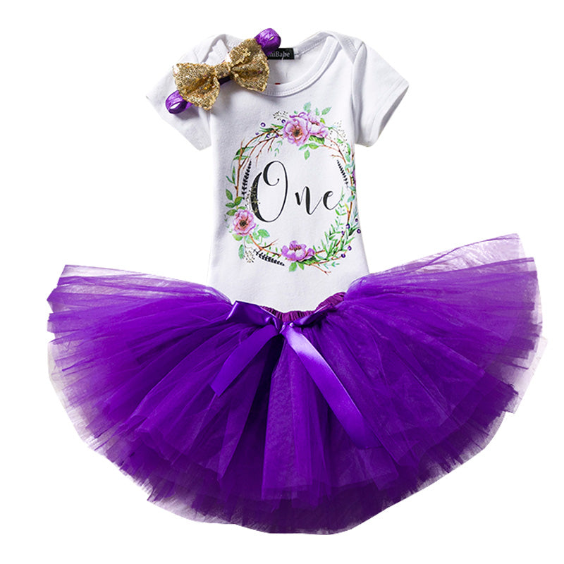 Floral 1st Birthday Tutu Set