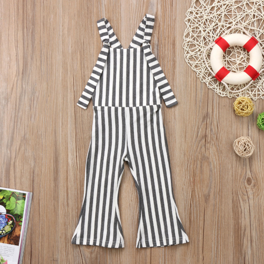 Bell Bottom Stripe Overalls