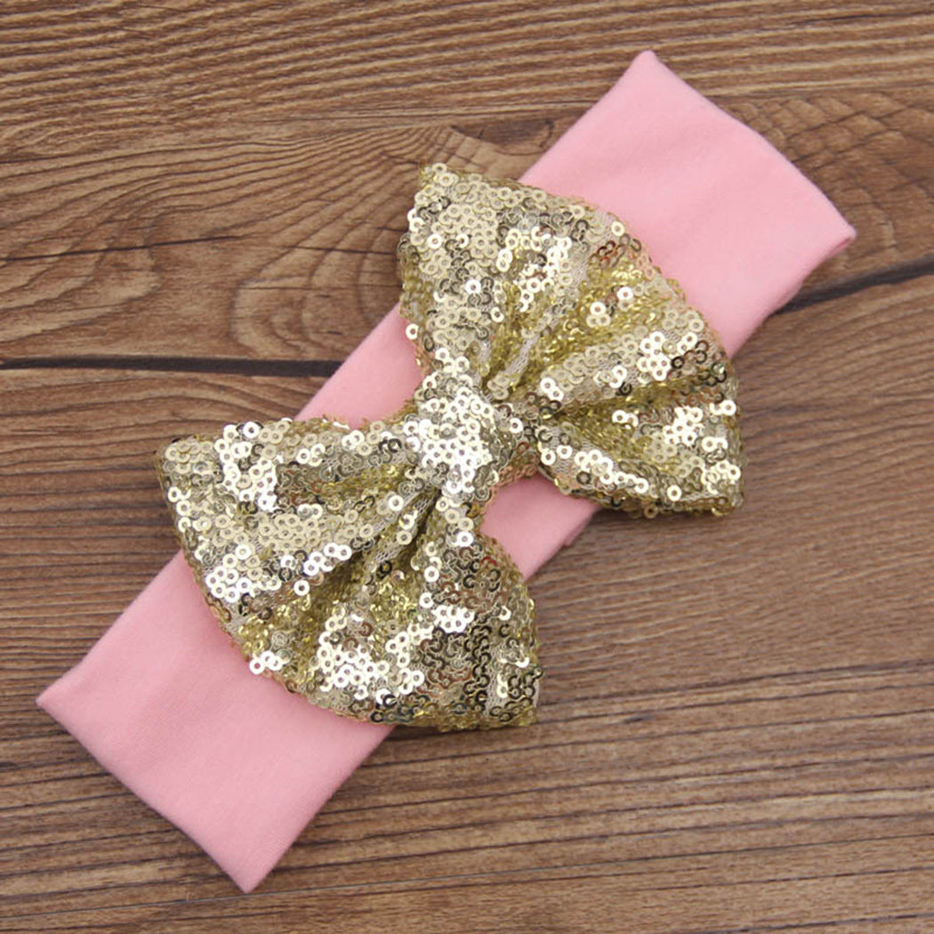 Pink Sequin Baby Bow - PINK