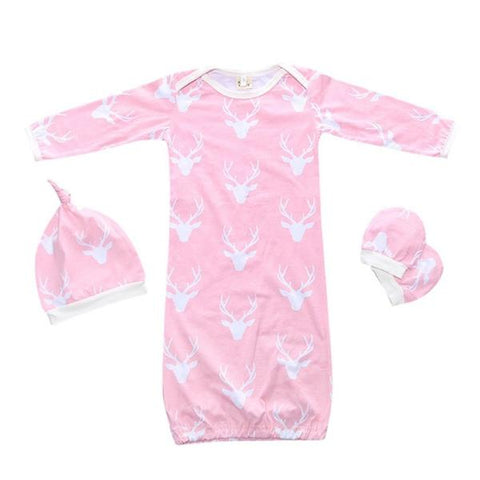 Pink Deer Baby Night Gown