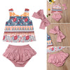 3Pcs Ruffle Floral Tutu Set