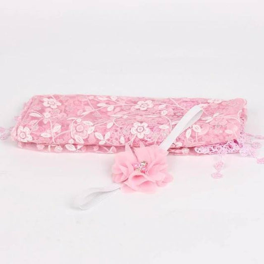 Newborn/Maternity Photo Prop - Quilt With Headband - PINK