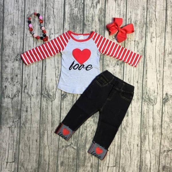 V-day Heart Pant Set