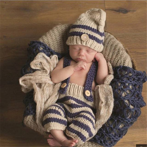 Romper Crochet Knit Outfit - Newborn