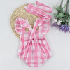 Country Pink Plaid Romper