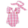 Country Pink Plaid Romper