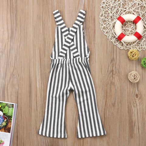 Bell Bottom Stripe Overalls