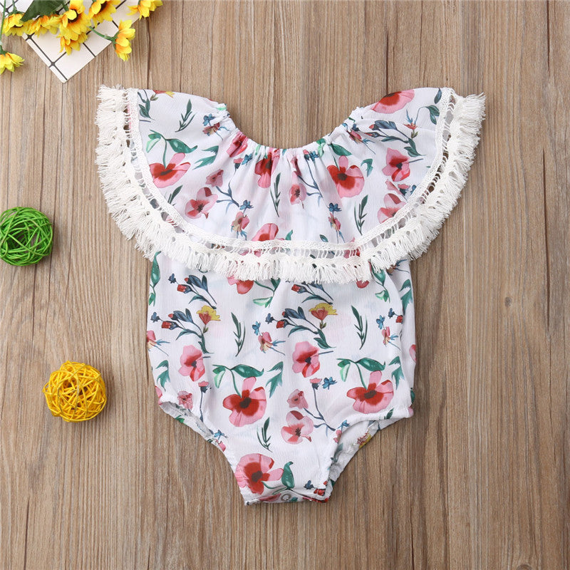 Off Shoulder Tassel Bodysuit