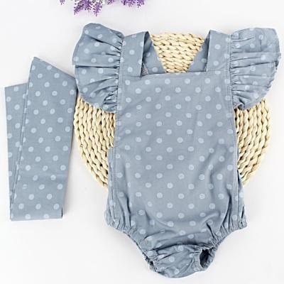 Polka Blue Baby Romper