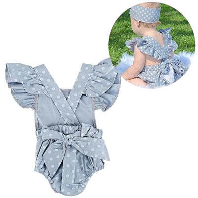 Polka Blue Baby Romper