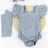 Polka Blue Baby Romper