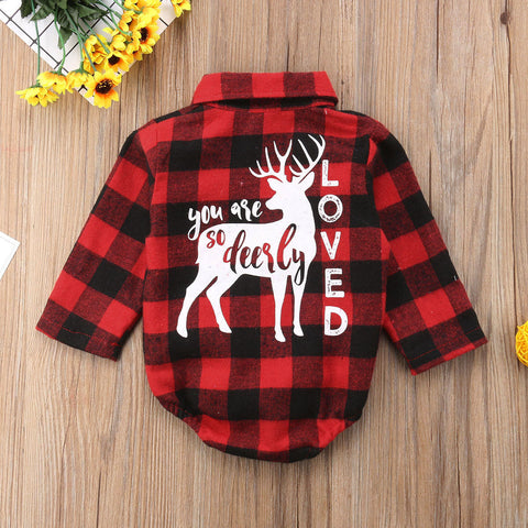 "You Are Dearly Loved" Plaid Romper