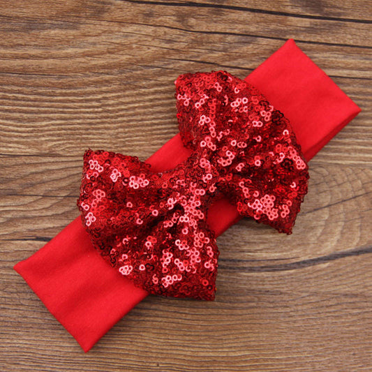 Red Sparkly Baby Bow - RED