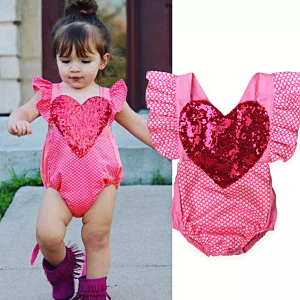 Sequin Heart Romper