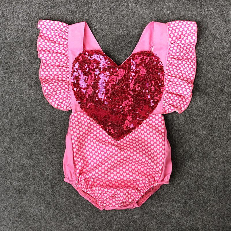 Sequin Heart Romper