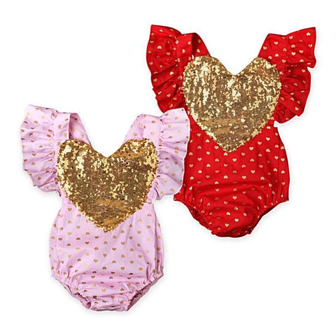 Sequin Heart Romper